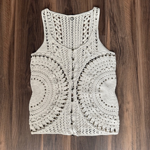 One Girl Who Sweaters - Anthropologie One Girl Who Cream Crochet Sweater